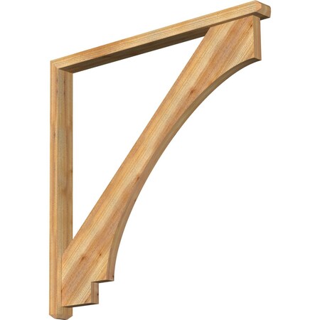 Ekena Millwork Imperial Craftsman Rough Sawn Bracket w/ Offset Brace, Western Red Cedar, 4"W x 48"D x 48"H BKT0402X48X48IMP04RWR